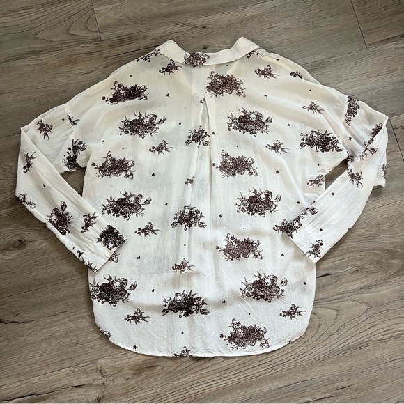 Scotch & Soda Cream and Brown Floral Button Down Shirt - Picture 7 of 8